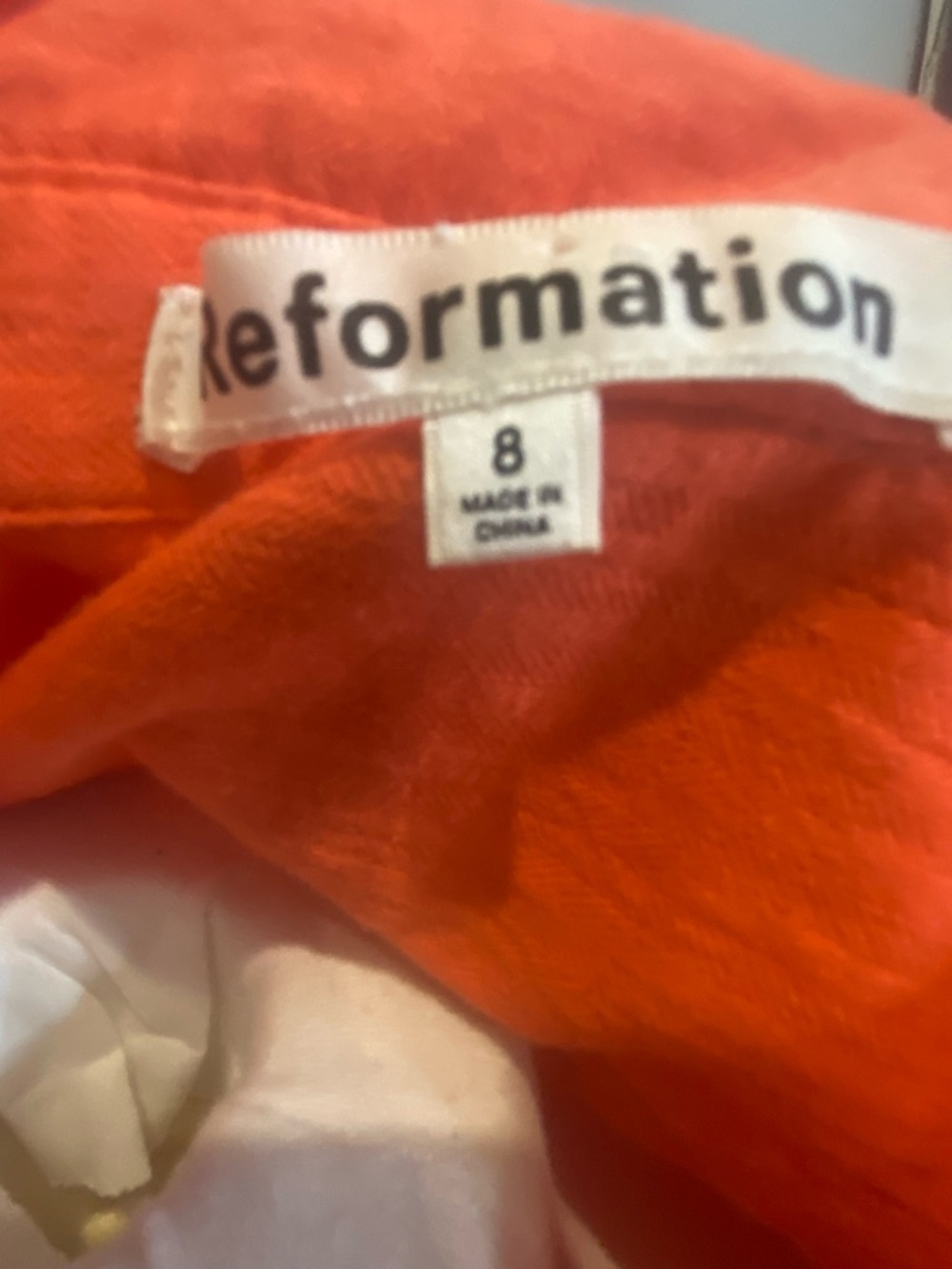Reformation Coral Gauze Button Down Shirt Relaxed Fit Size 8 Summer Linen Style - Picture 7 of 10